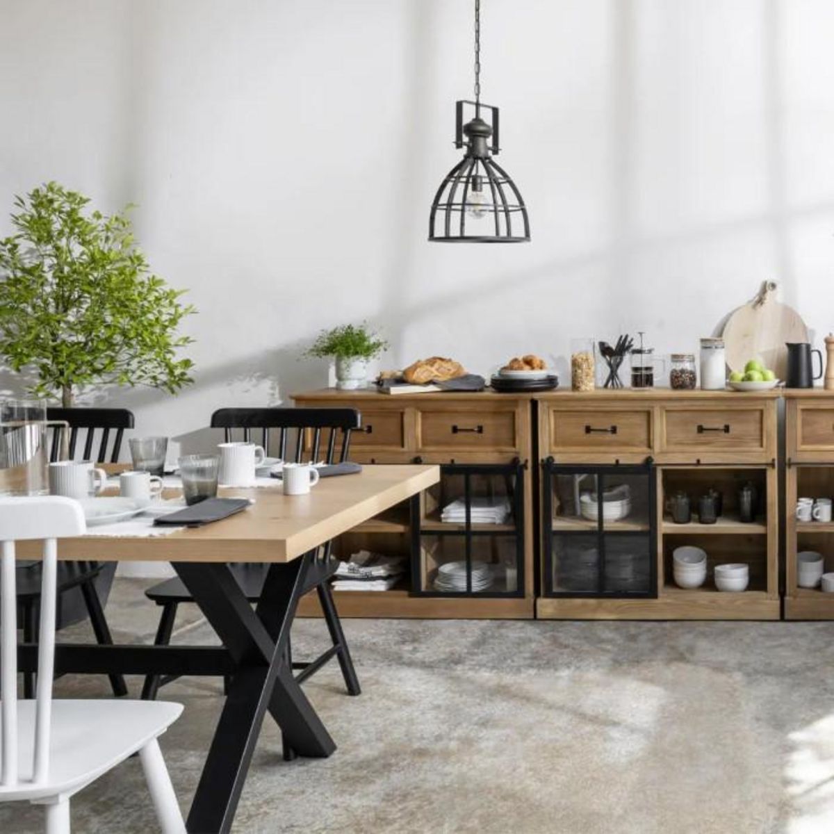 ATMOSPHERA Lampe Suspension Métal  Factory  58cm Gris