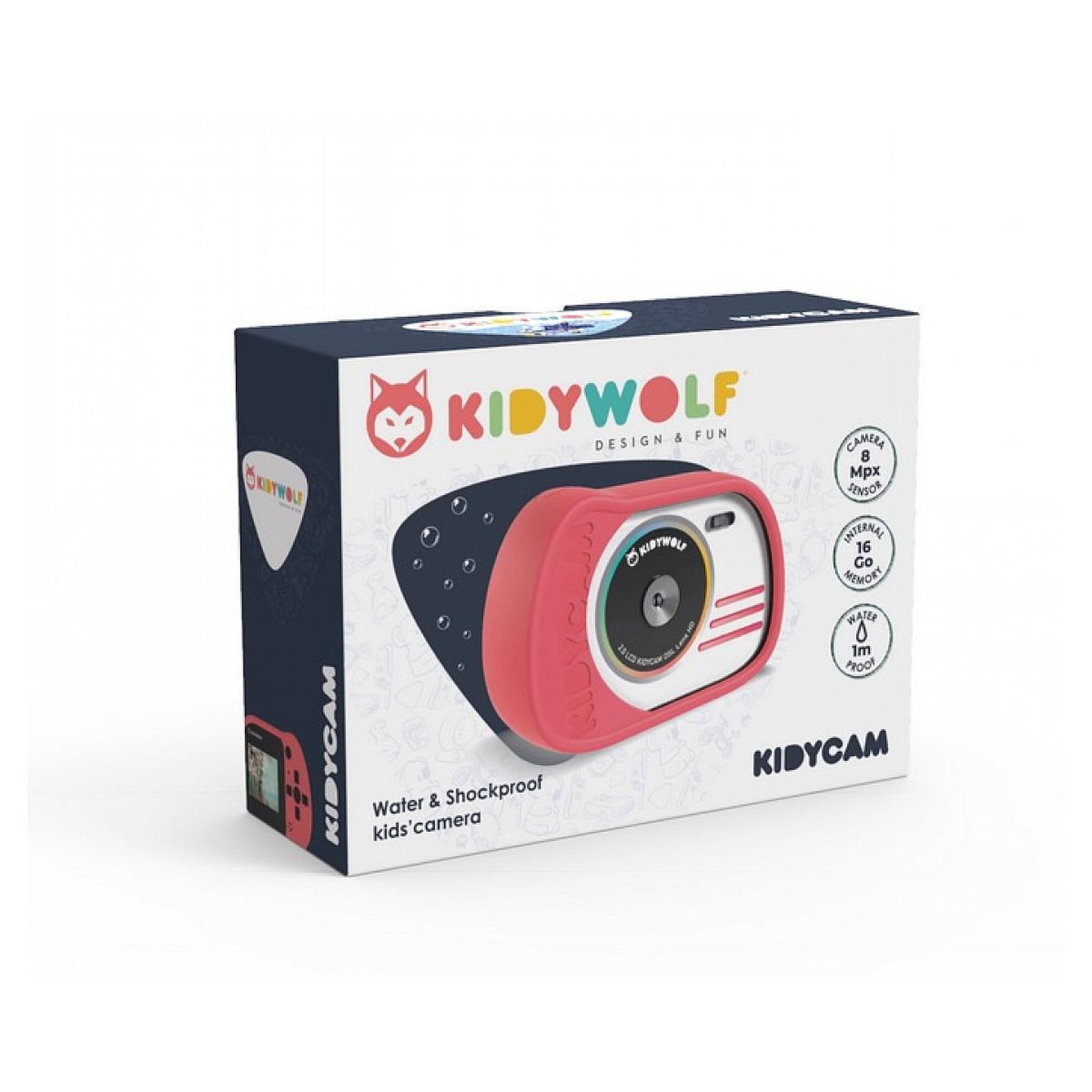 KIDYWOLF KIDYCAM Appareil photo etanche Rose