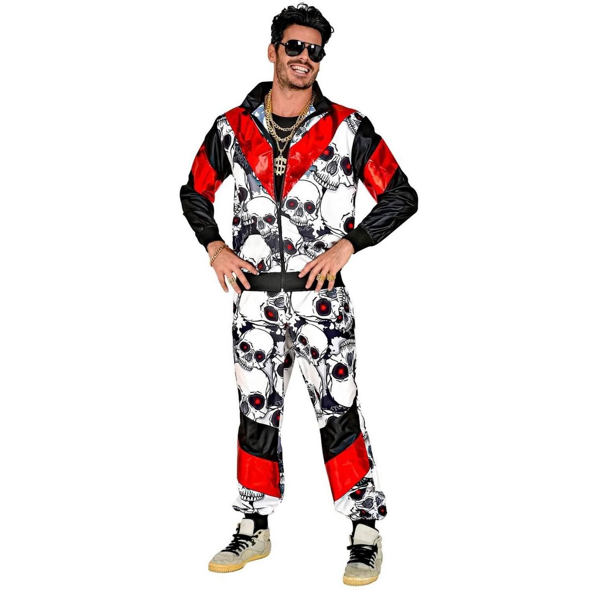 WIDMANN Déguisement cranes noir/rouge - Adulte - XXL