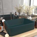VIDAXL Lavabo de luxe Vert fonce mat 41x30x12 cm Ceramique