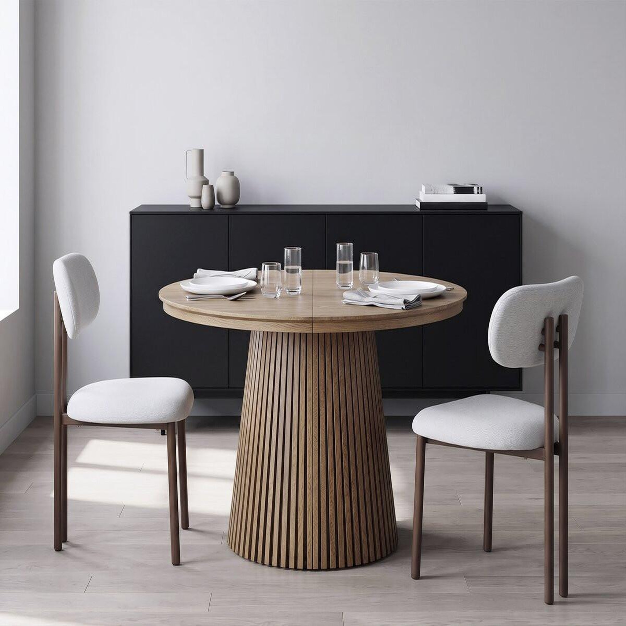 Voir la diapositive 2 : Habitat et Jardin Lot de 2 chaises de salle à manger imitation bois  veralia  - gris clair