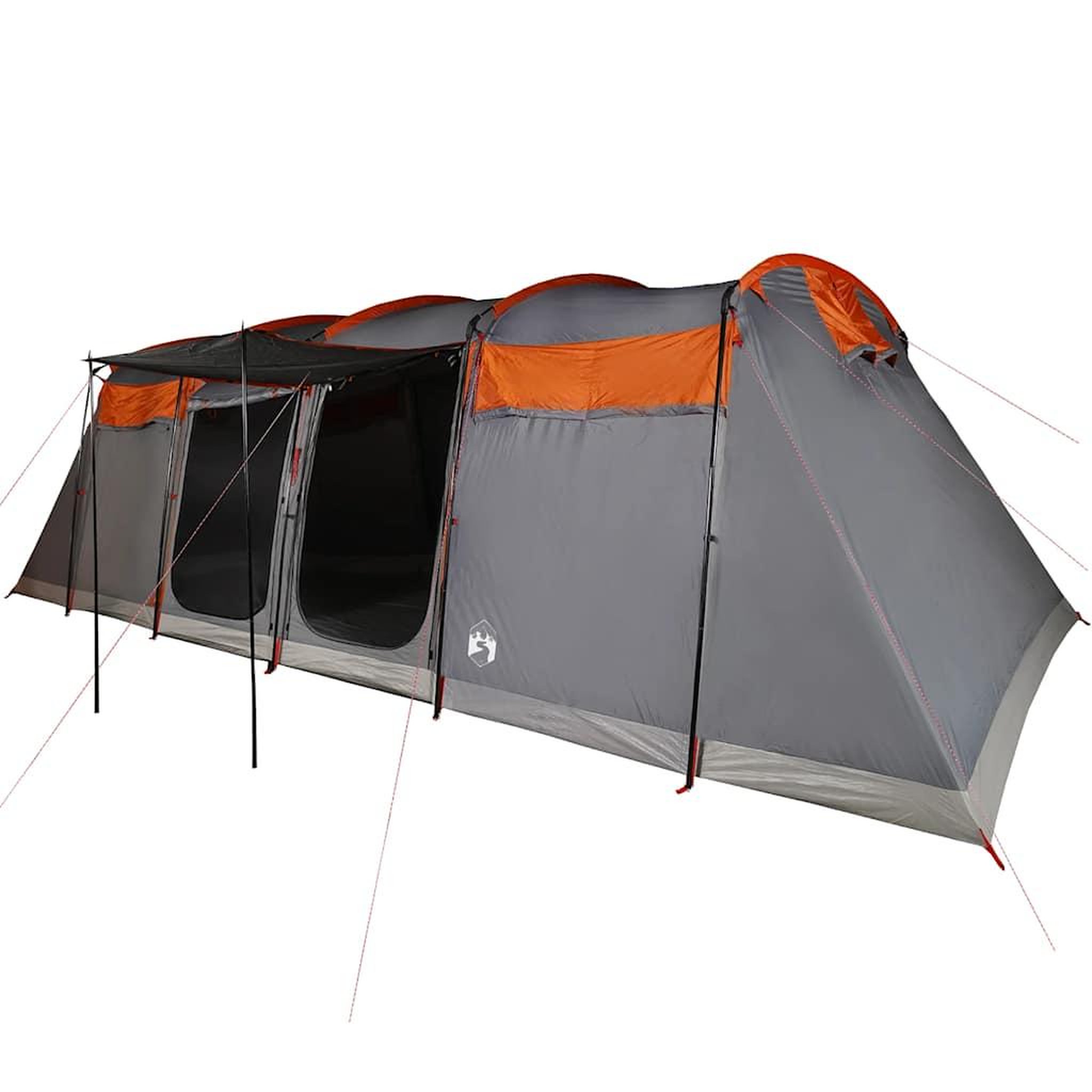 Voir la diapositive 2 : VIDAXL Tente familiale tunnel 8 personnes gris et orange impermeable