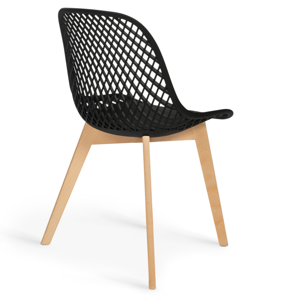 ID MARKET Lot de 4 chaises MANDY noires pour salle à manger