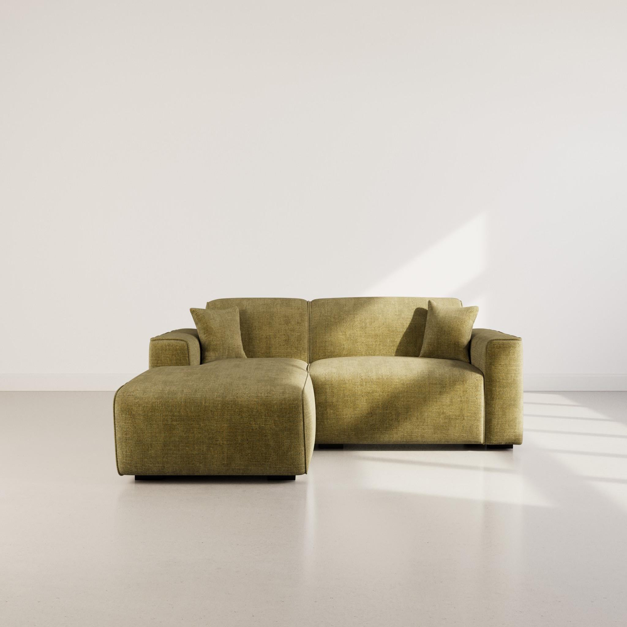Voir la diapositive 4 : BEST MOBILIER Lison - canapé d'angle gauche 4 places en velours texturé