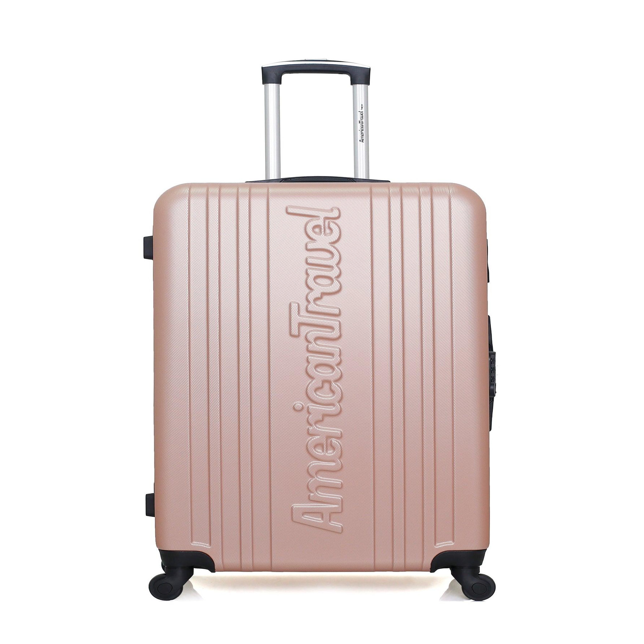 AMERICAN TRAVEL American travel - valise grand format springfield 75 cm 4 roues. Coloris disponibles : Rose, Gris, Rouge, Noir, Bleu, Violet, Beige