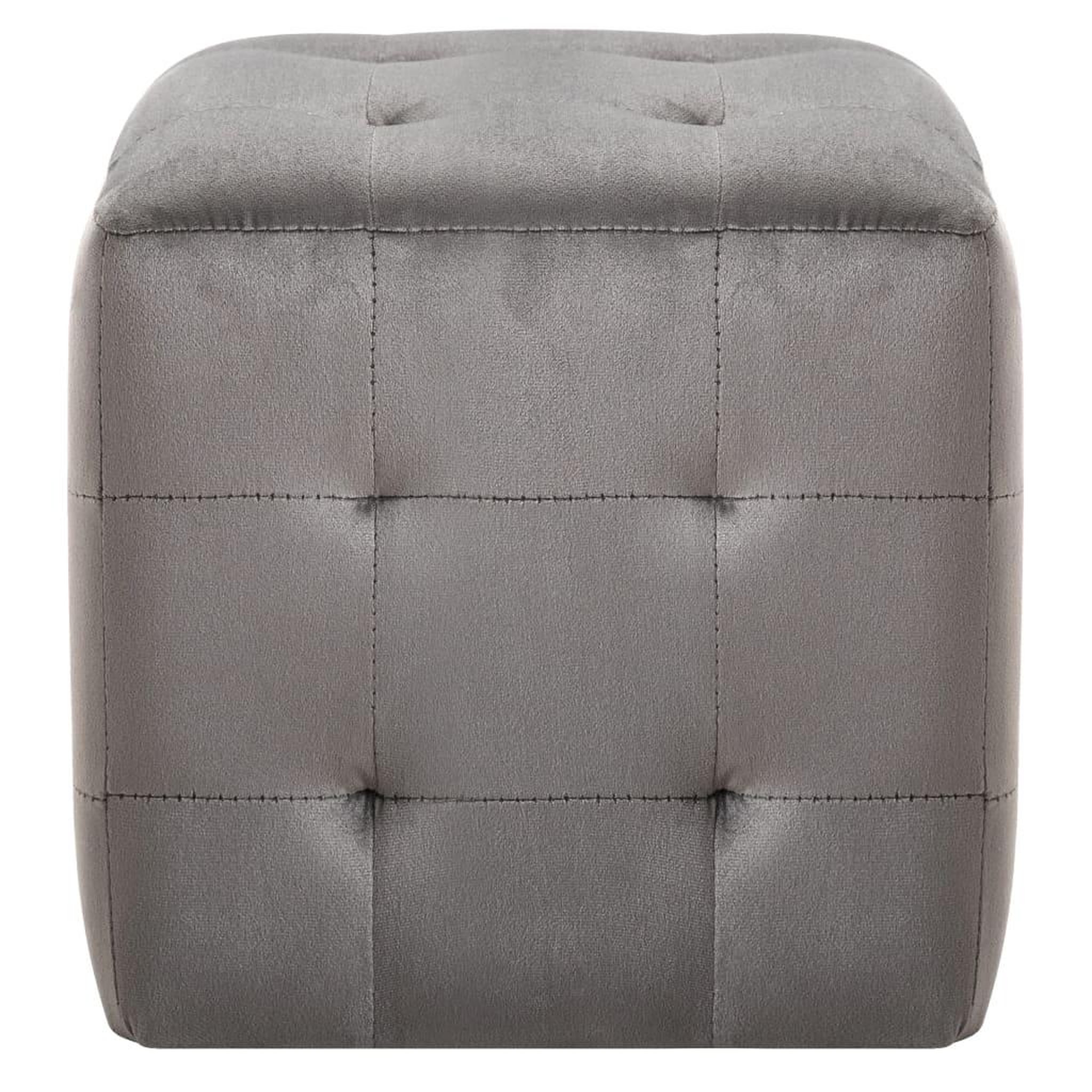 Voir la diapositive 3 : VIDAXL 2 pcs Tables de chevet Gris 30x30x30 cm Tissu velours