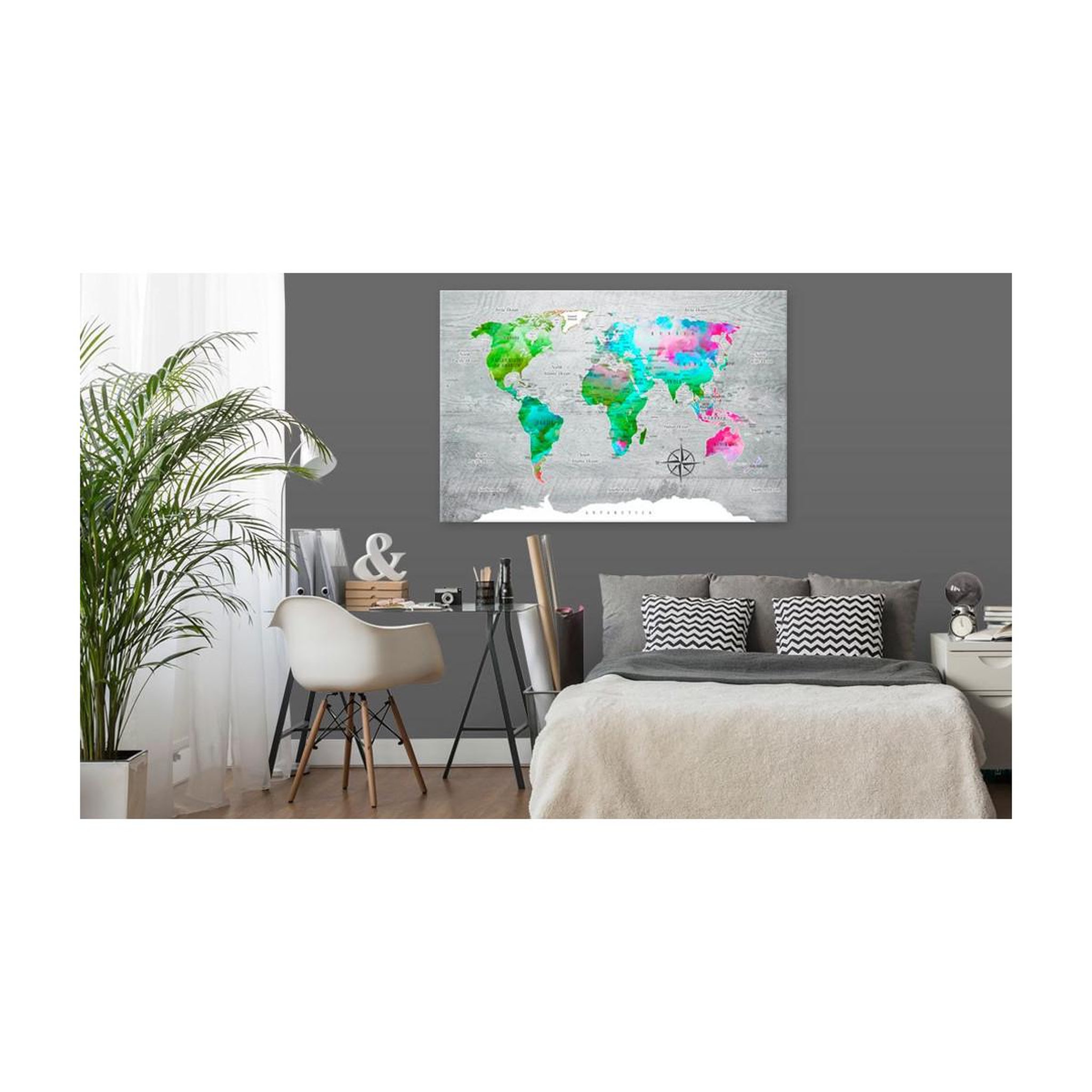 Voir la diapositive 2 : Paris Prix Tableau en liège  carte du monde - green paradise