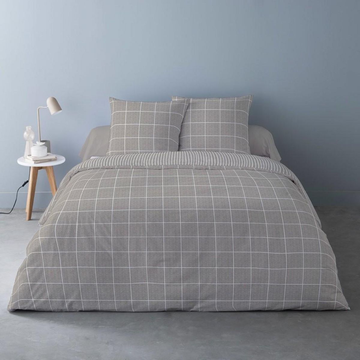 Dourev Housse de couette 240x220 + 2 taies flanelle 100% coton