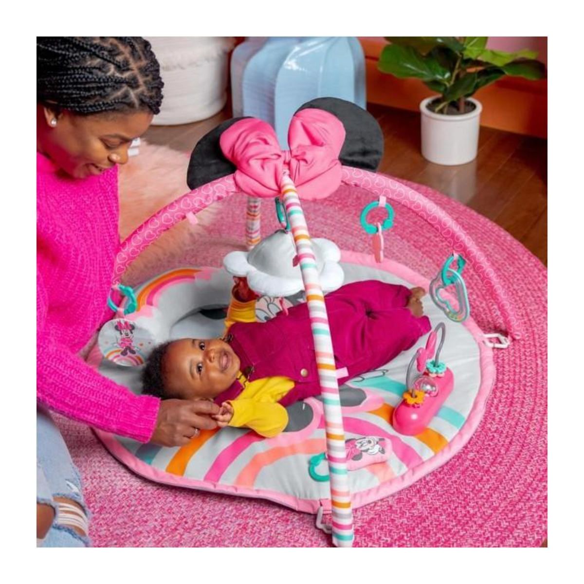 Bright Starts Tapis d'éveil Bright Starts Disney Baby Minnie Mouse rose