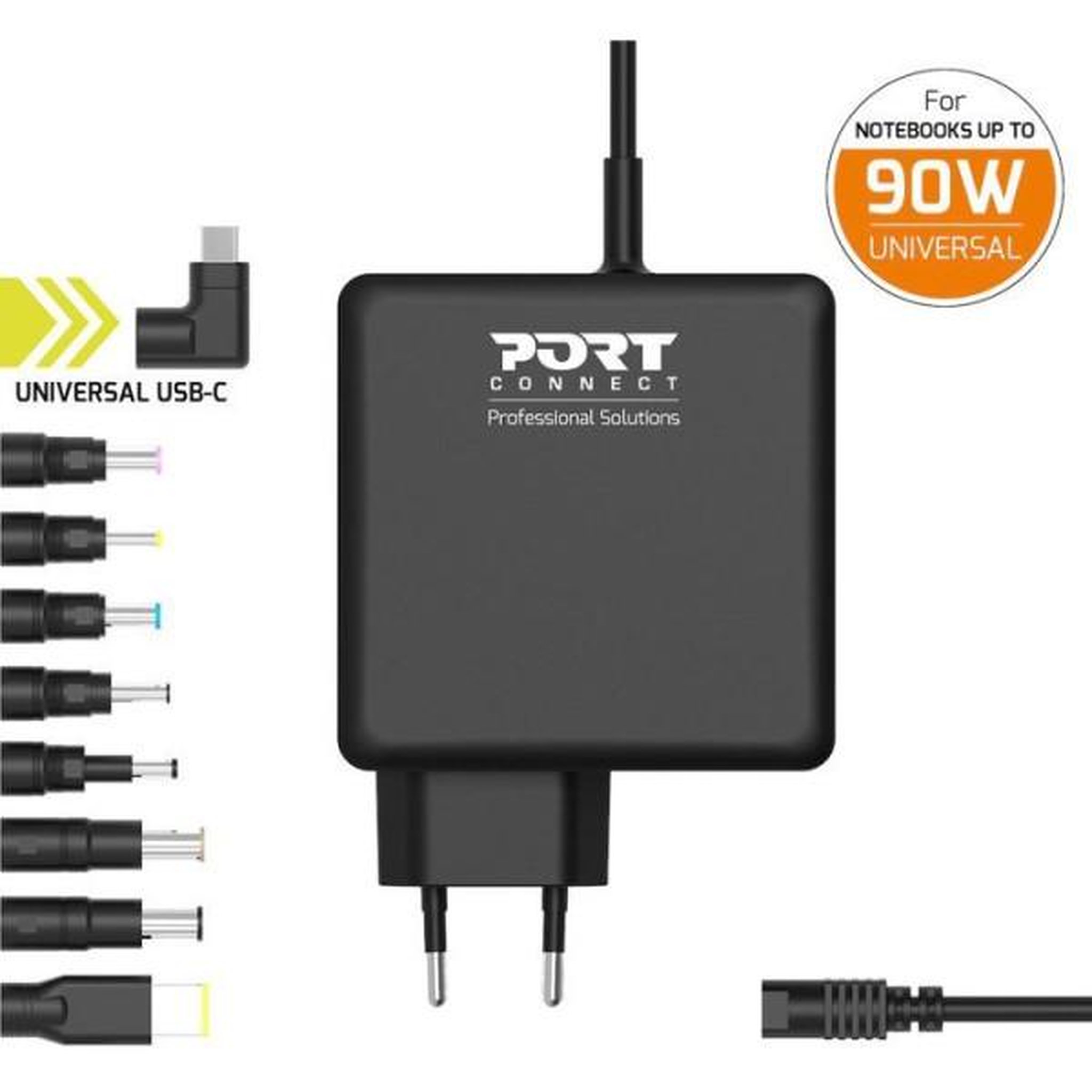 Voir la diapositive 3 : PORT DESIGNS Alimentation pc - port designs - universelle - embouts + usb-c - 90 w