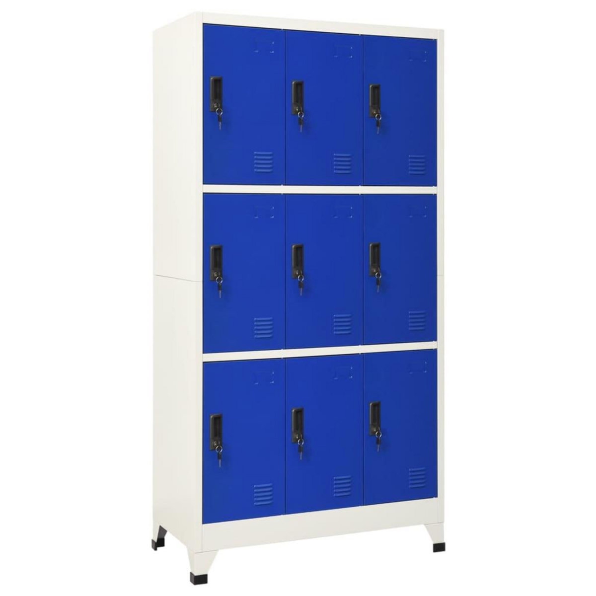 VIDAXL Armoire a casiers Gris et bleu 90x45x180 cm Acier