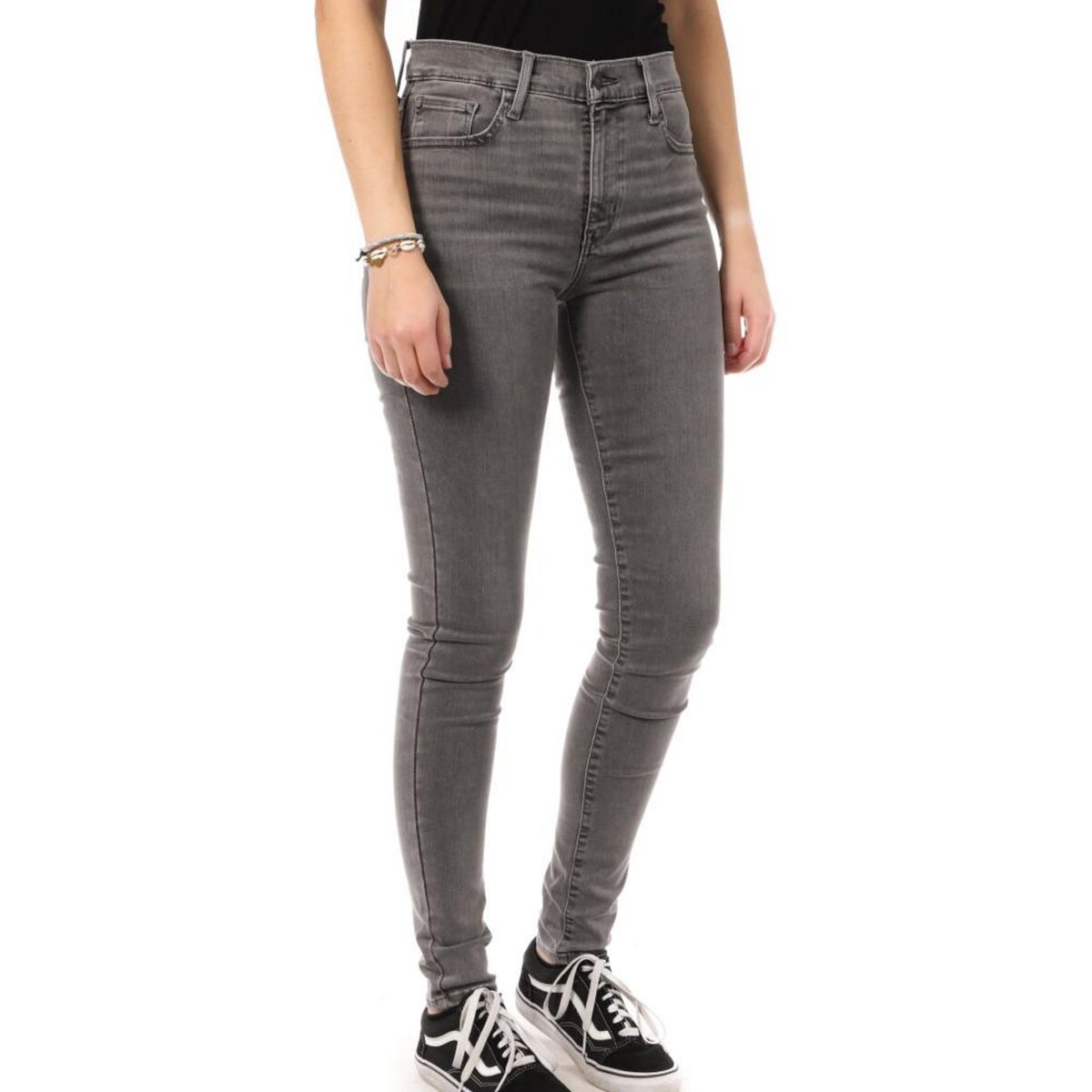 Jean gris skinny femme hot sale