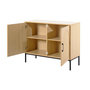 Voir la diapositive 6 : BEST MOBILIER Nagato - buffet bas - cannage et effet bois - 2 portes - 100 cm