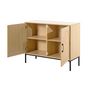 Voir la diapositive 6 : BEST MOBILIER Nagato - buffet bas - cannage et effet bois - 2 portes - 100 cm
