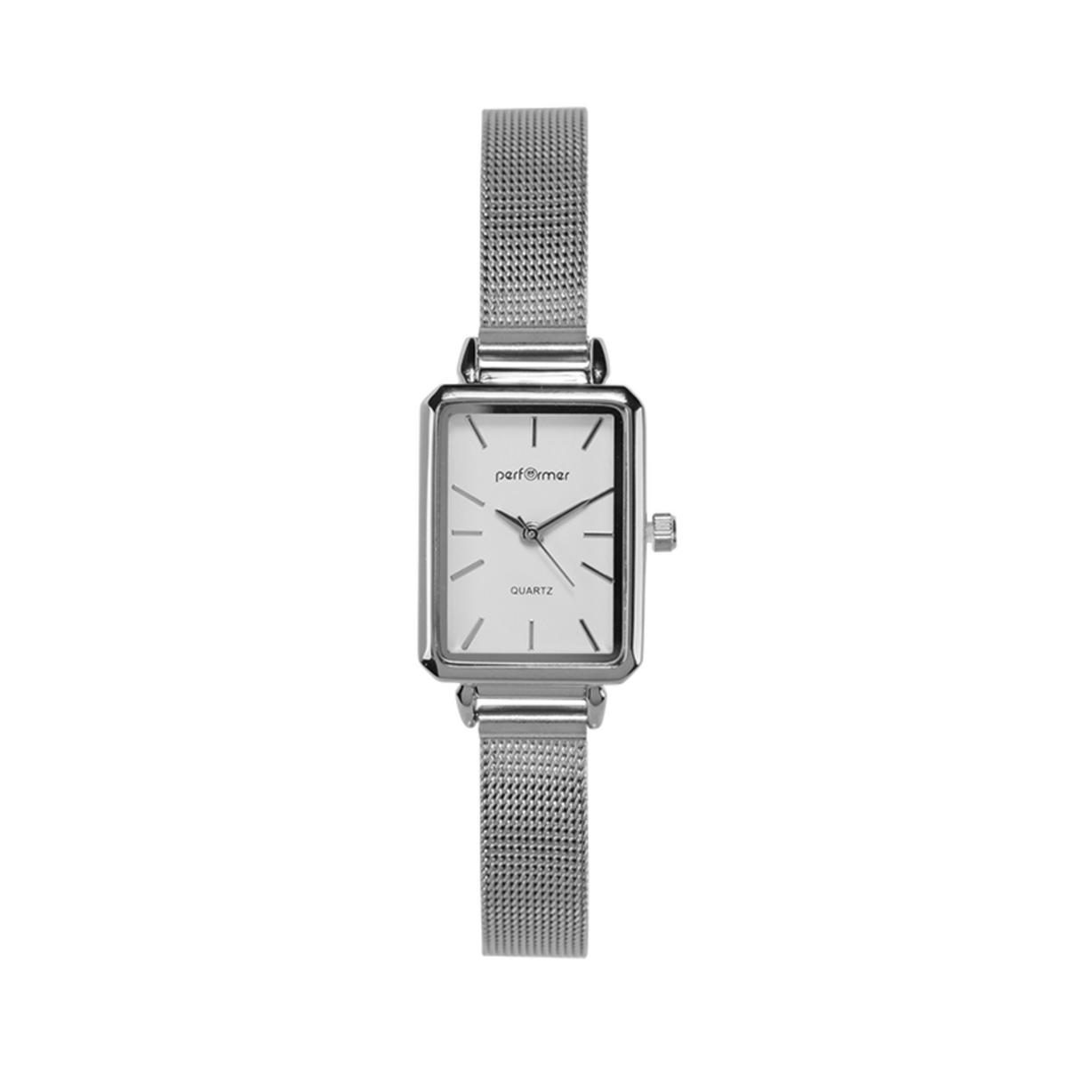 Performer Montre Performer Cadran Rectangle Femme Maille Milanaise Argent 70827612