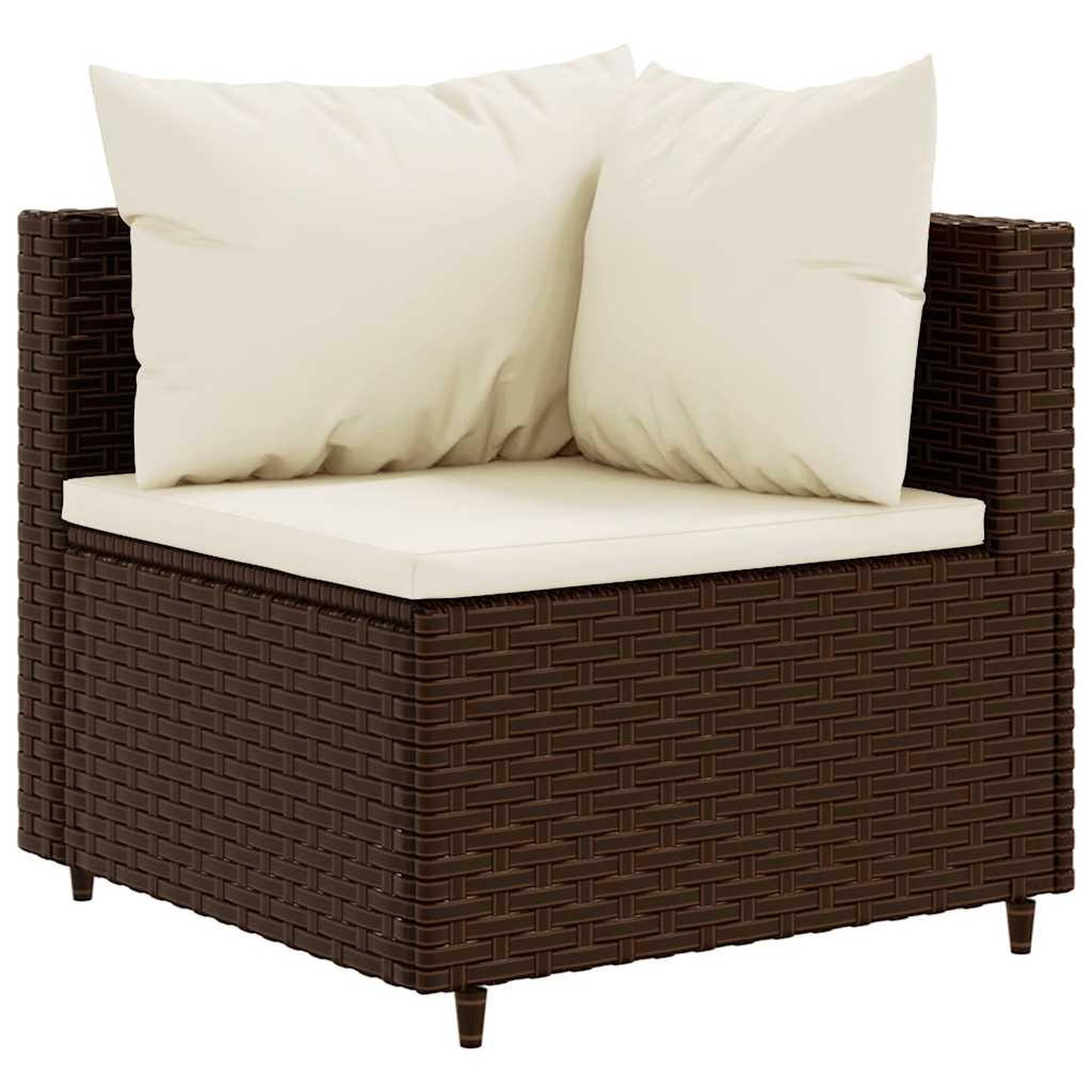 Voir la diapositive 3 : VIDAXL Salon de jardin avec coussins 7 pcs marron resine tressee