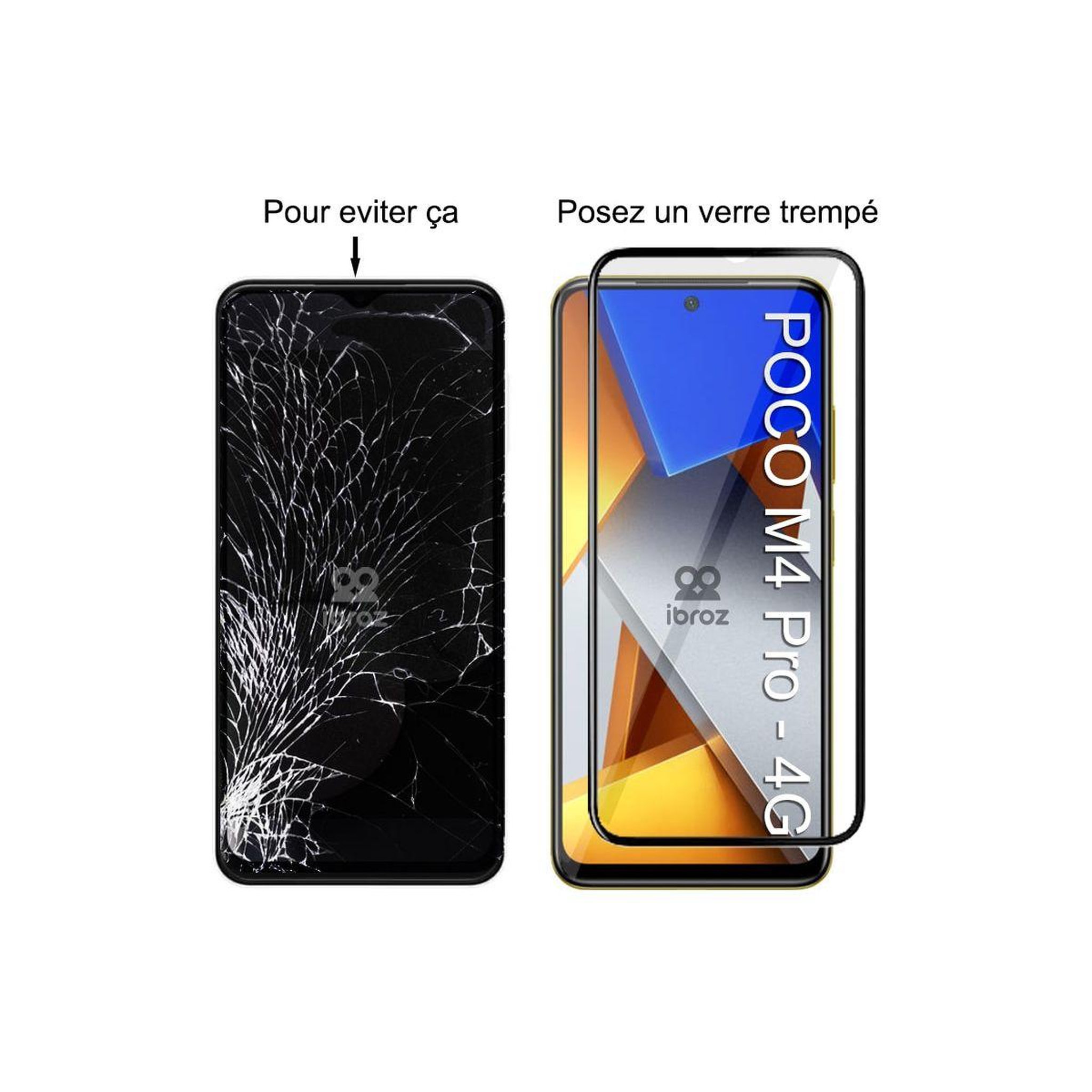 Voir la diapositive 2 : IBROZ Protège écran xiaomi poco m4 pro 4g x3
