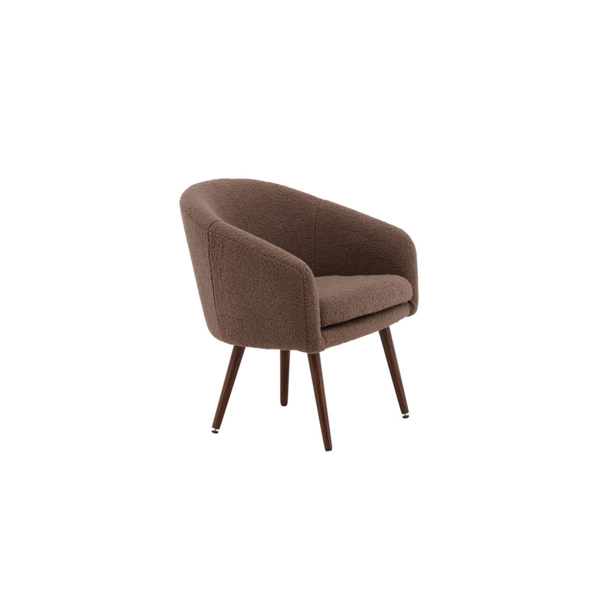 Voir la diapositive 3 : Paris Prix Fauteuil design bouclette  wanda  75cm marron
