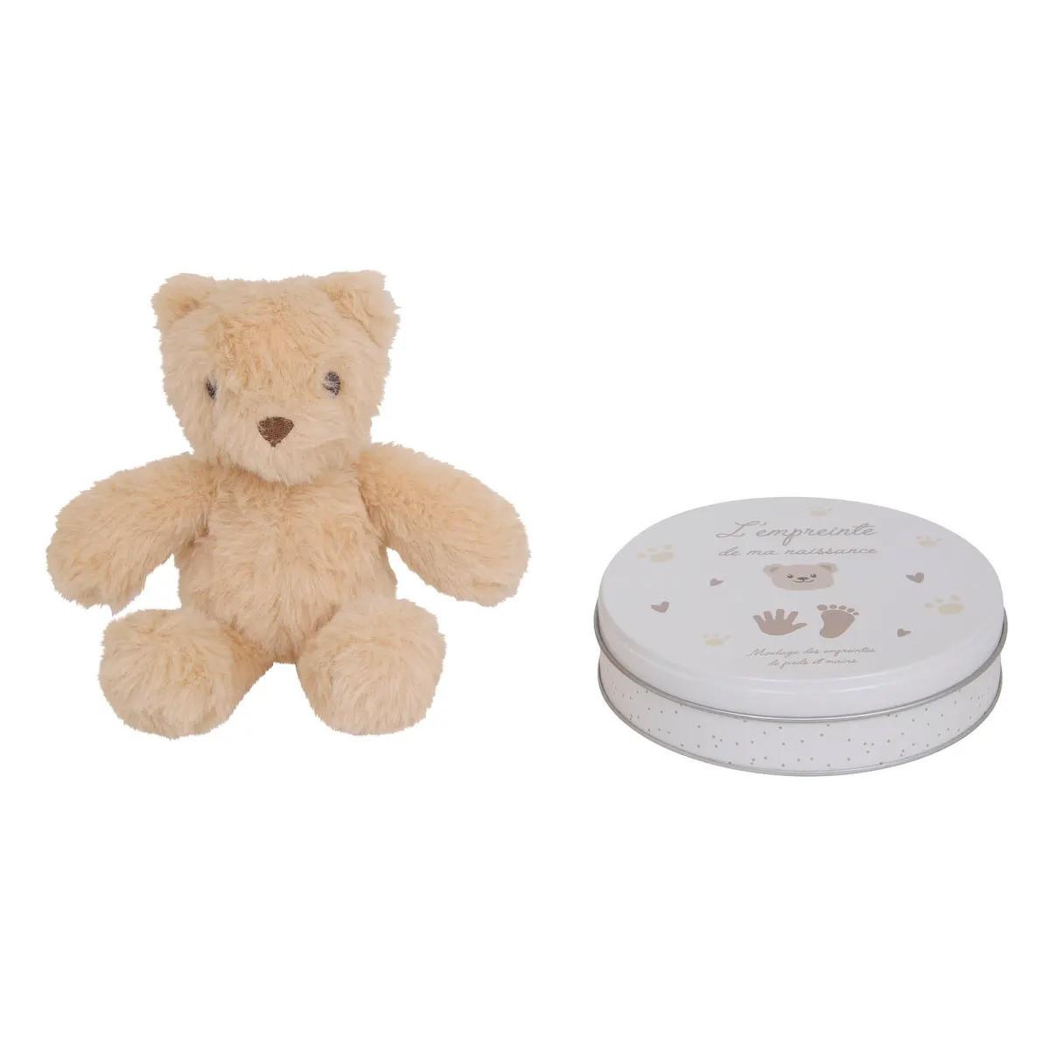 Voir la diapositive 2 : Atmosphera Kids Coffret de naissance  empreinte & peluche ours  28cm beige