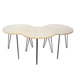 The Home Deco Factory 3 Tables Scandinaves - Diam. 45 cm. Coloris disponibles : Beige