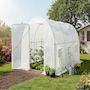 Voir la diapositive 2 : Habitat et Jardin Serre tunelle de jardin avec porte 3 x 2 m  Mimosa  - 6 m² - 180g - Blanc