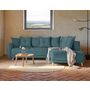 Voir la diapositive 1 : BEST MOBILIER Lena - canapé d'angle droit convertible - 5 places - bleu canard - style scandinave - bleu canard