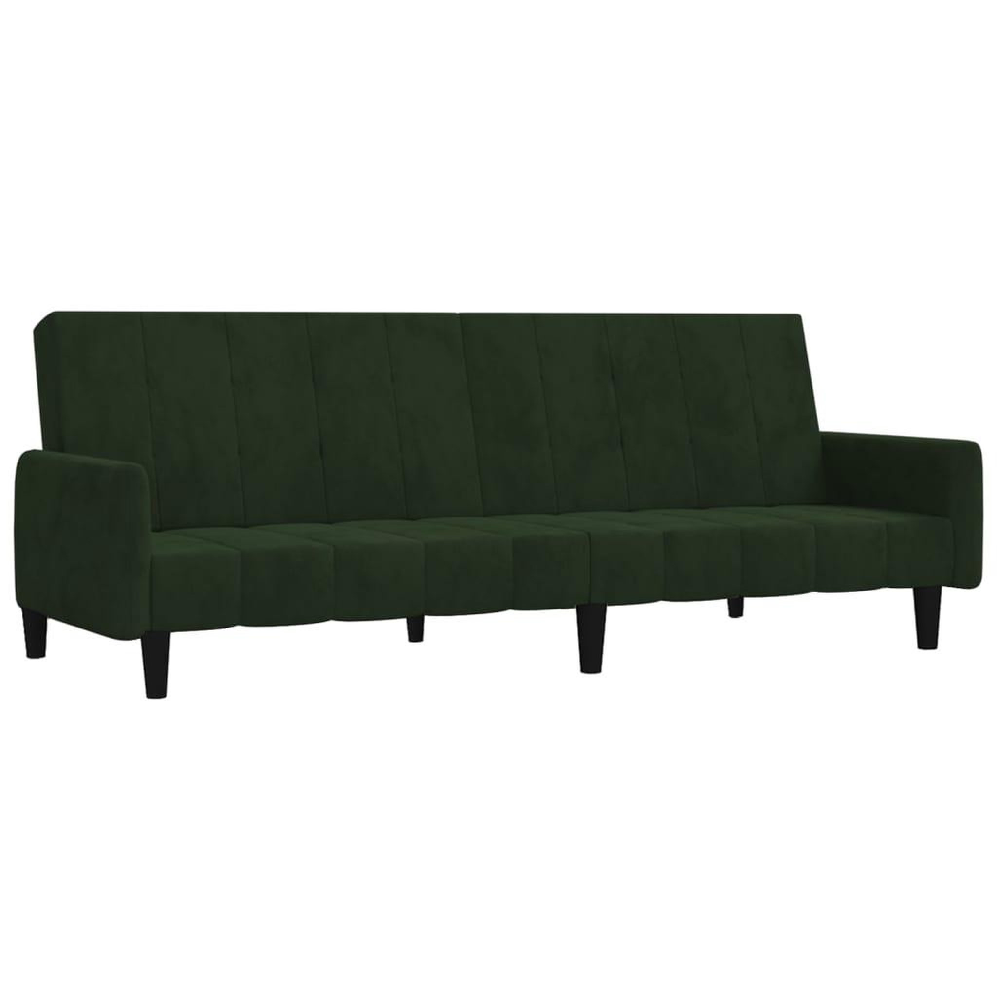 Voir la diapositive 2 : VIDAXL Canape-lit a 2 places vert fonce velours