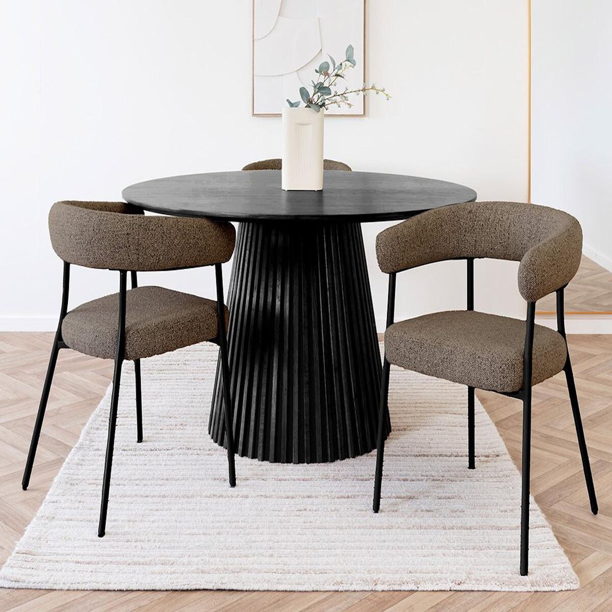 LISA DESIGN Sadie - lot de 2 chaises fsc  100% en tissu texturé - pieds en acier