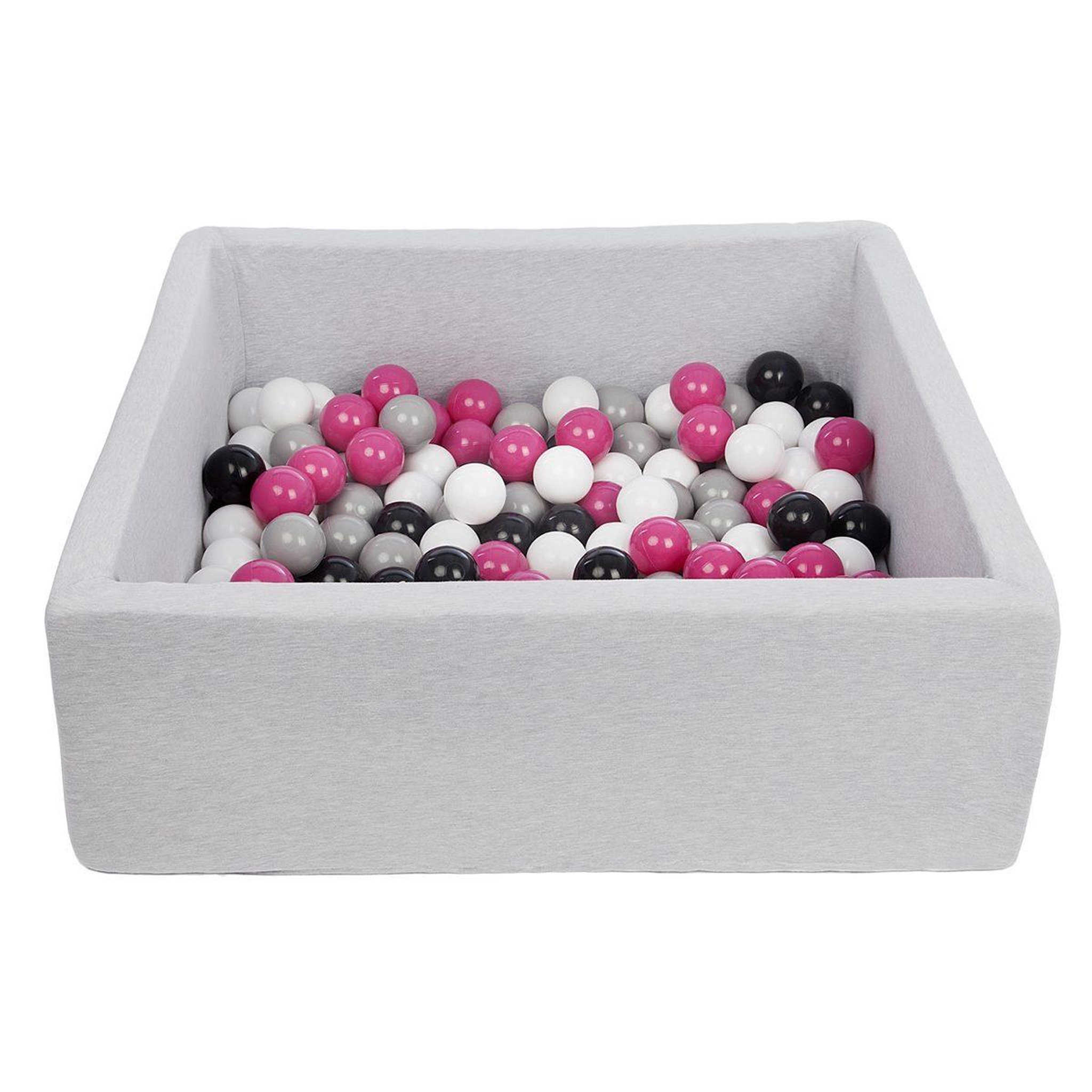 VELINDA Piscine à balles pour enfant, 90x90 cm, aire de jeu + 150 balles noir, blanc, rose,gris