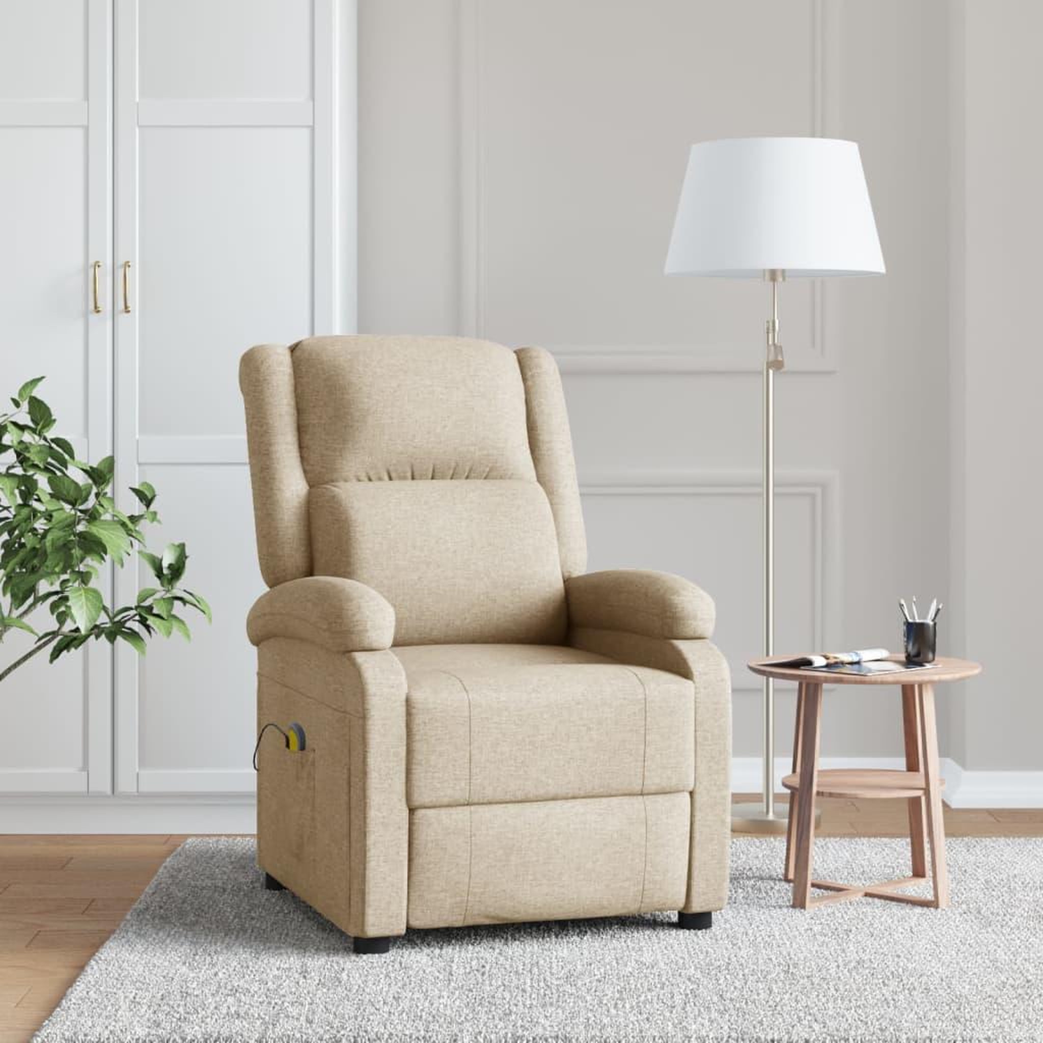 VIDAXL Fauteuil de massage Creme Tissu