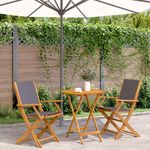 VIDAXL Ensemble de bistro 3 pcs anthracite tissu et bois massif