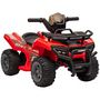 Voir la diapositive 1 : HOMCOM Quad buggy voiture électrique enfant 18-36 mois 6 V 2 Km/h max. effet lumineux métal PP rouge