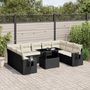 Voir la diapositive 1 : VIDAXL Salon de jardin 10 pcs avec coussins noir resine tressee