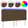 Voir la diapositive 2 : VIDAXL Tete de lit a LED Marron fonce 200x5x118/128 cm Tissu