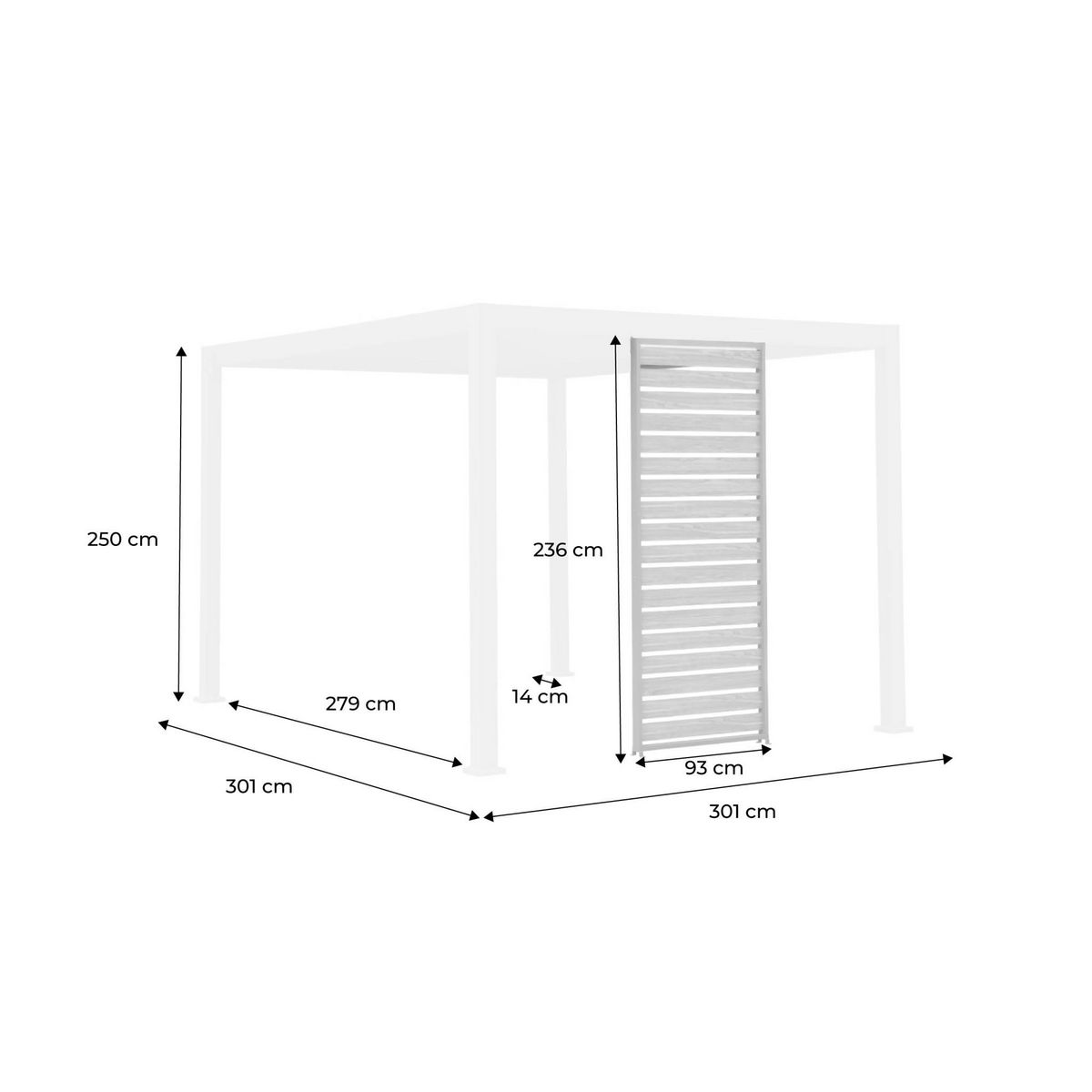 SWEEEK Persienne 100 cm pour pergola bioclimatique Triomphe aluminium effet bois anthracite