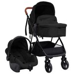 VIDAXL Poussette pour bebe 3-en-1 Anthracite et noir Acier