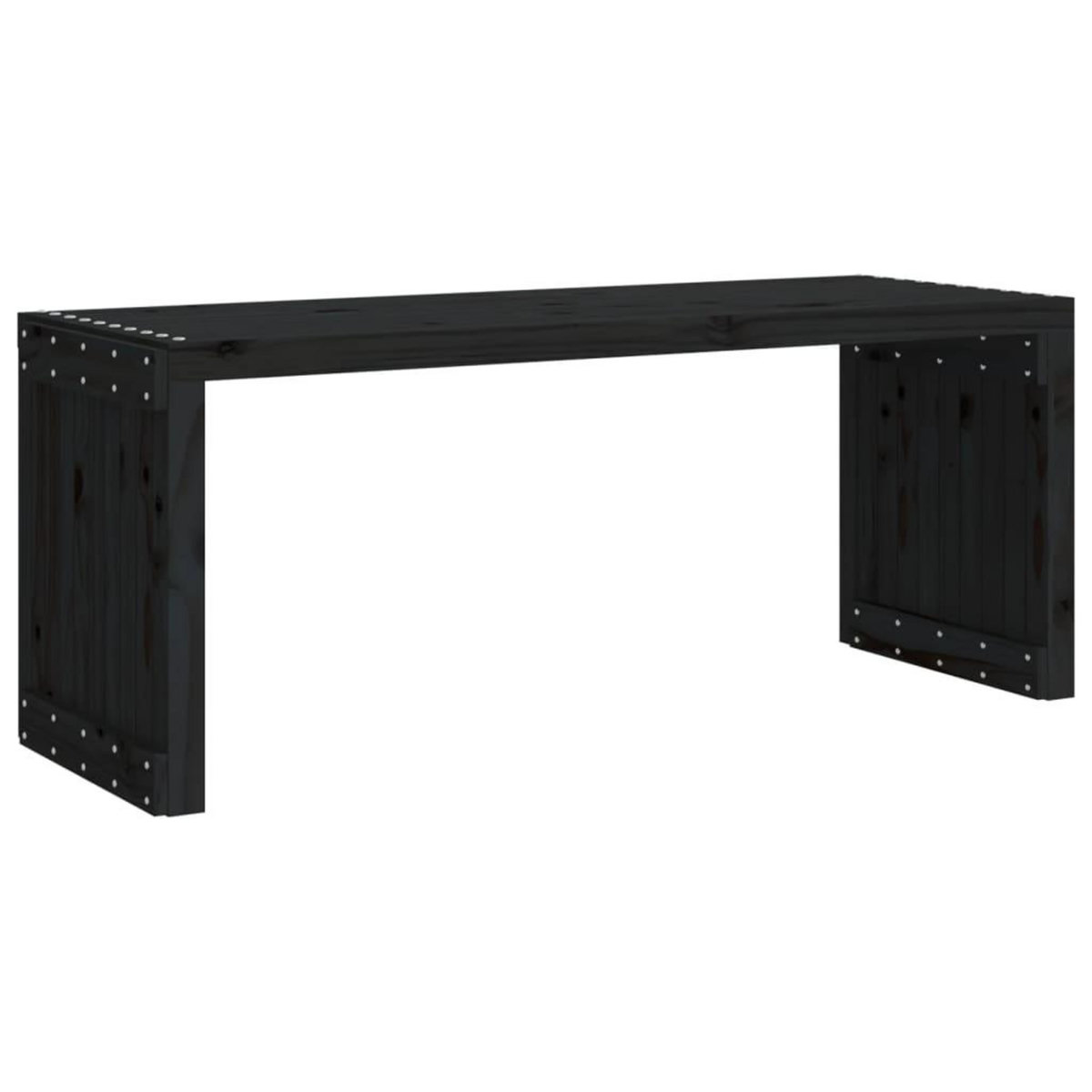 VIDAXL Banc de jardin extensible noir 212,5x40,5x45 cm bois massif pin