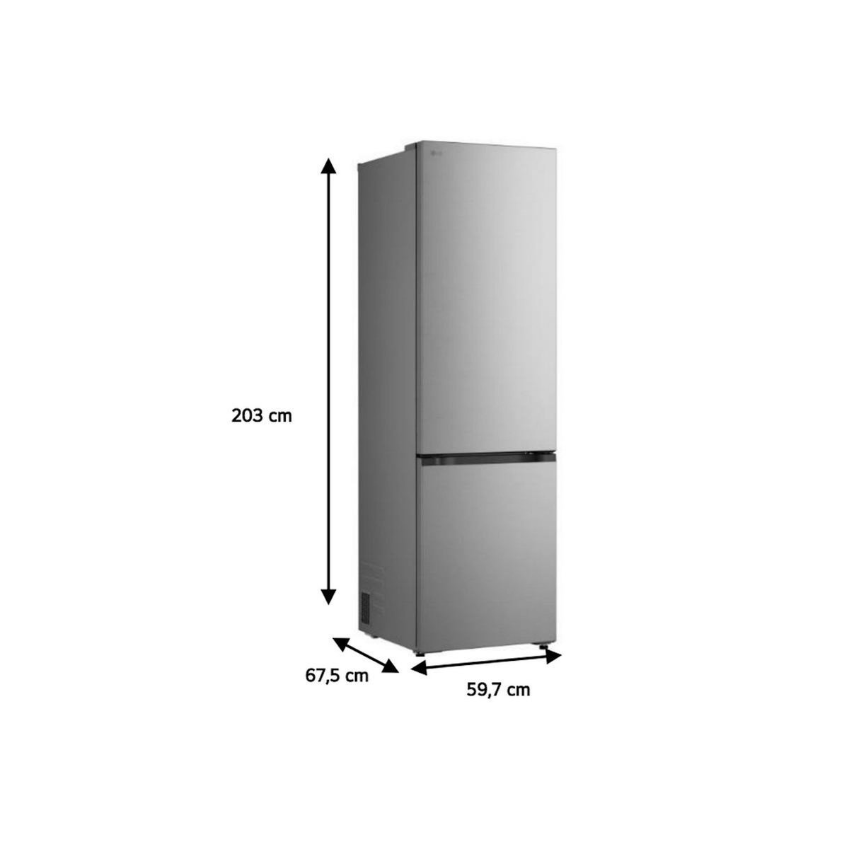 LG Réfrigérateur combiné 375l 60cm ventilé inox - GBBSJ20DPY
