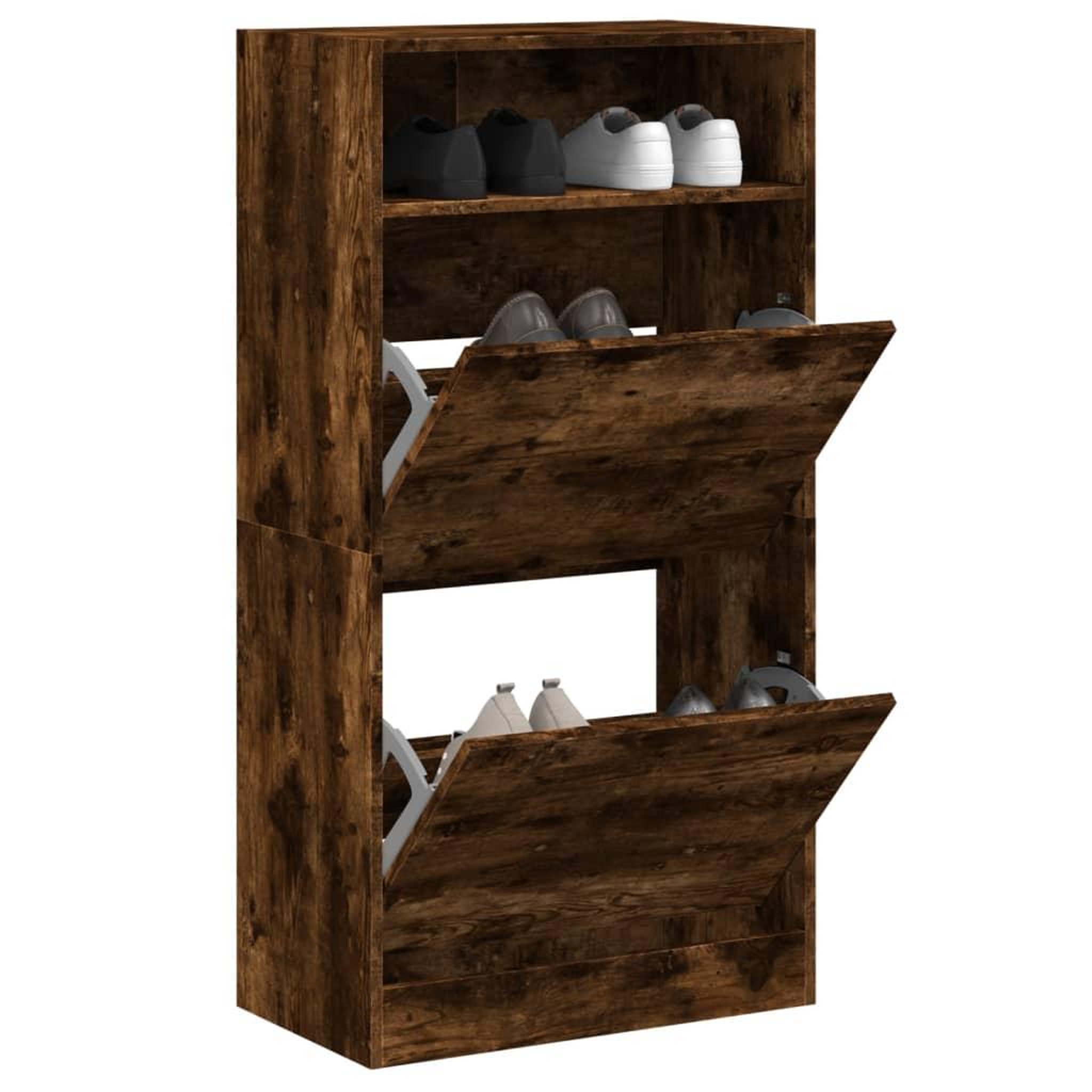 VIDAXL Armoire a chaussures chene fume 60x34x116 cm bois d'ingenierie