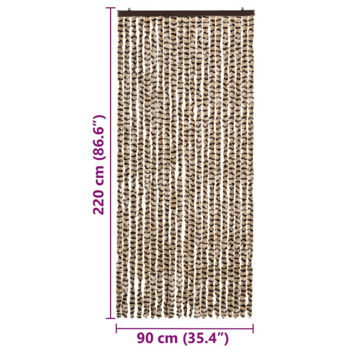 VIDAXL Moustiquaire Beige et marron 90x220 cm Chenille