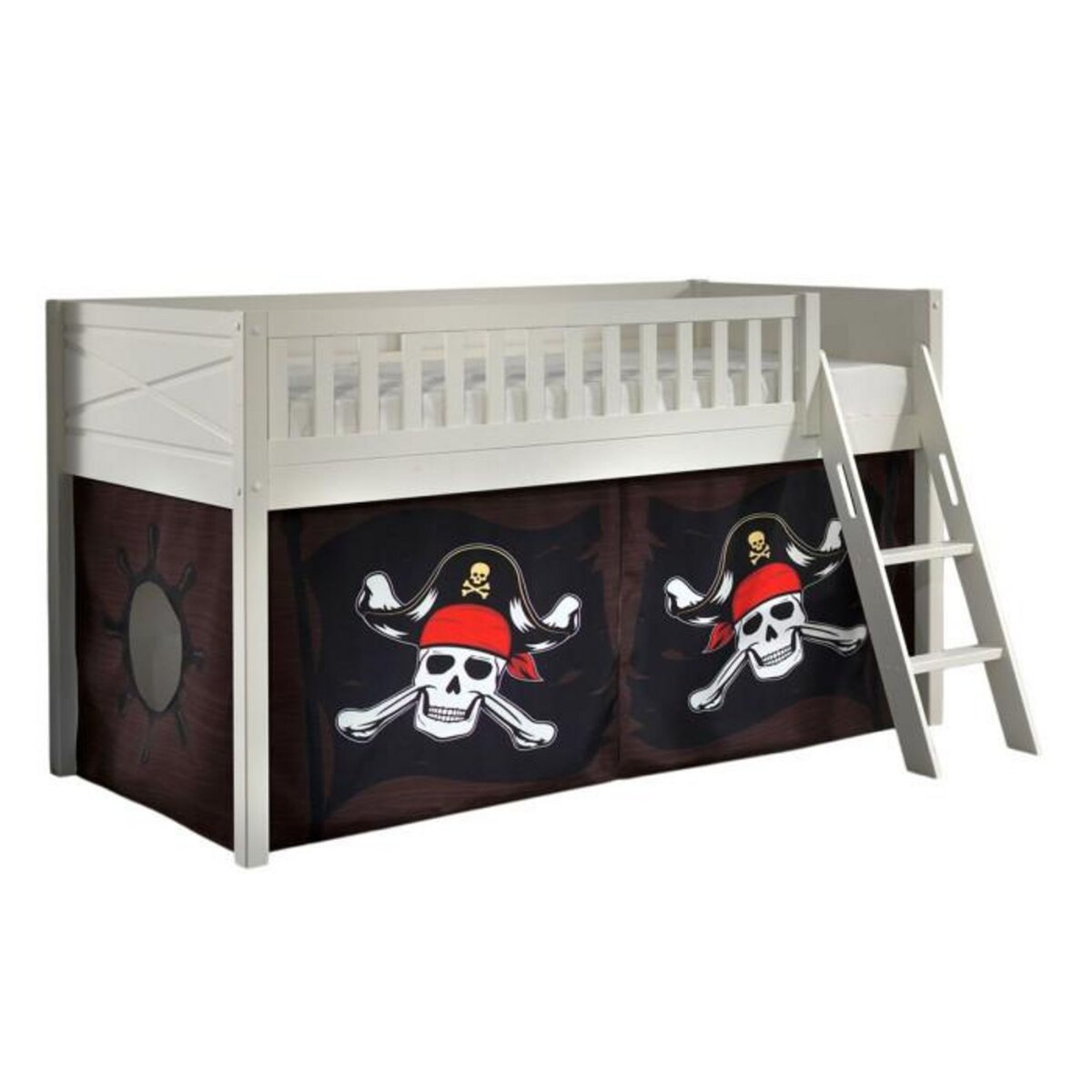Paris Prix Lit Enfant Tente  Scott Caribian Pirates  90x200cm Blanc