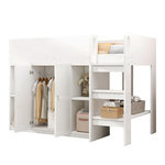 MERAX Lit mezzanine enfant. Coloris disponibles : Gris, Blanc