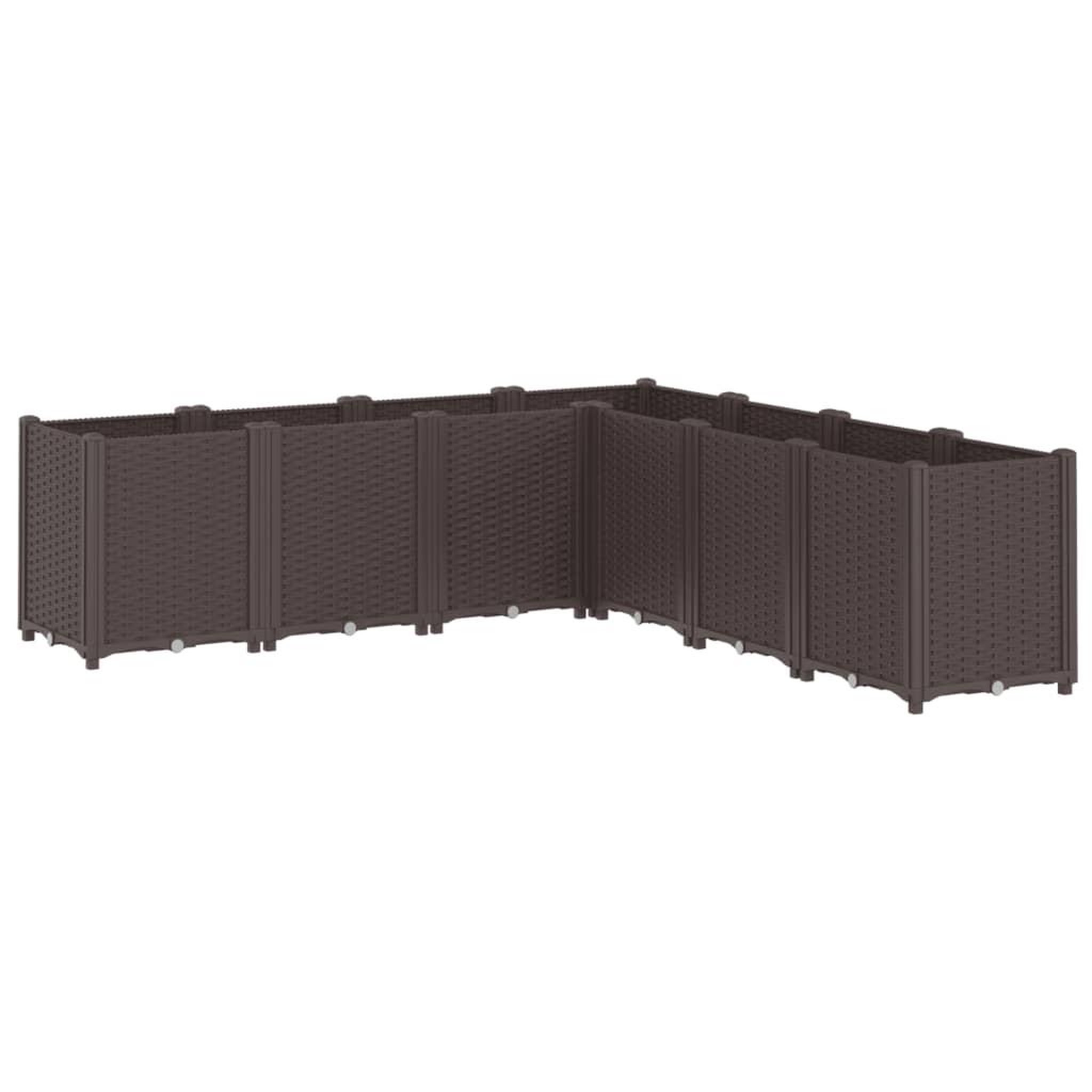 Voir la diapositive 2 : VIDAXL Jardiniere marron 160x160x53 cm polypropylene
