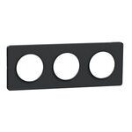 Schneider Electric Plaque ODACE Touch Anthracite 3 postes horizontal vertical entraxe 71mm SCHNEIDER ELECTRIC S540806