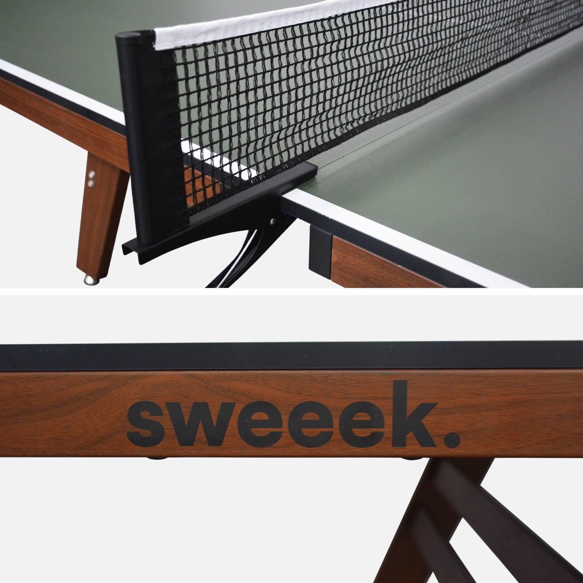 SWEEEK Table de ping pong intérieur deluxe avec 2 raquettes et 3 balles