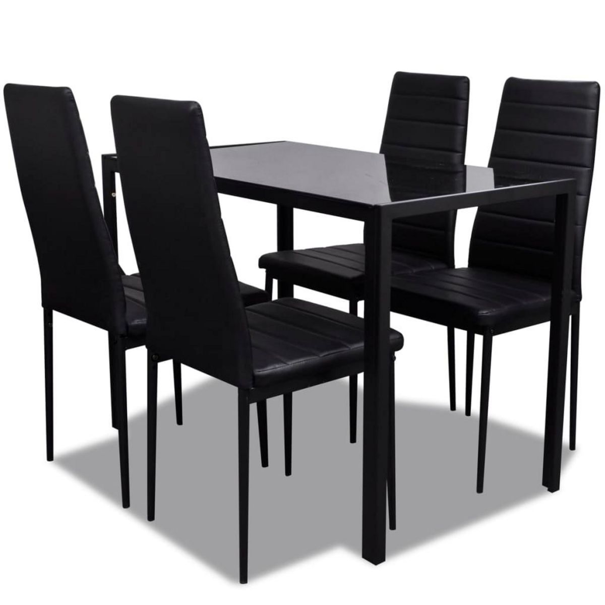 VIDAXL Ensemble de table pour salle a manger cinq pieces noir