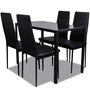 Voir la diapositive 2 : VIDAXL Ensemble de table pour salle a manger cinq pieces noir