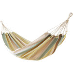 GARDENSTAR Hamac - Bois et polycoton - Rayures multicolores pastel - 200x100x2cm