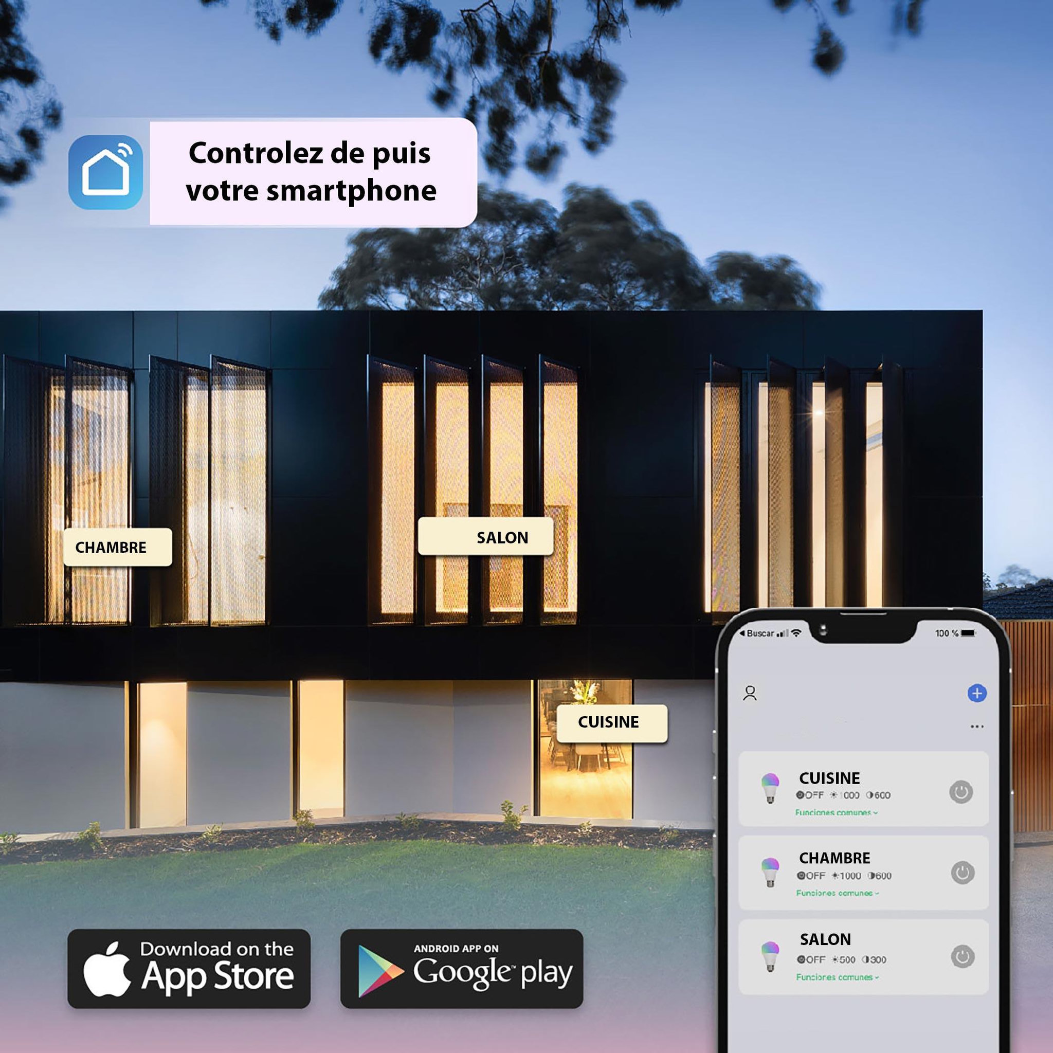 Voir la diapositive 2 : Gsc Ampoule LED Dichroïque Intelligente 5,5W GU10