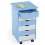 Voir la diapositive 2 : tectake Caisson de bureau à roulettes en bois bleu
